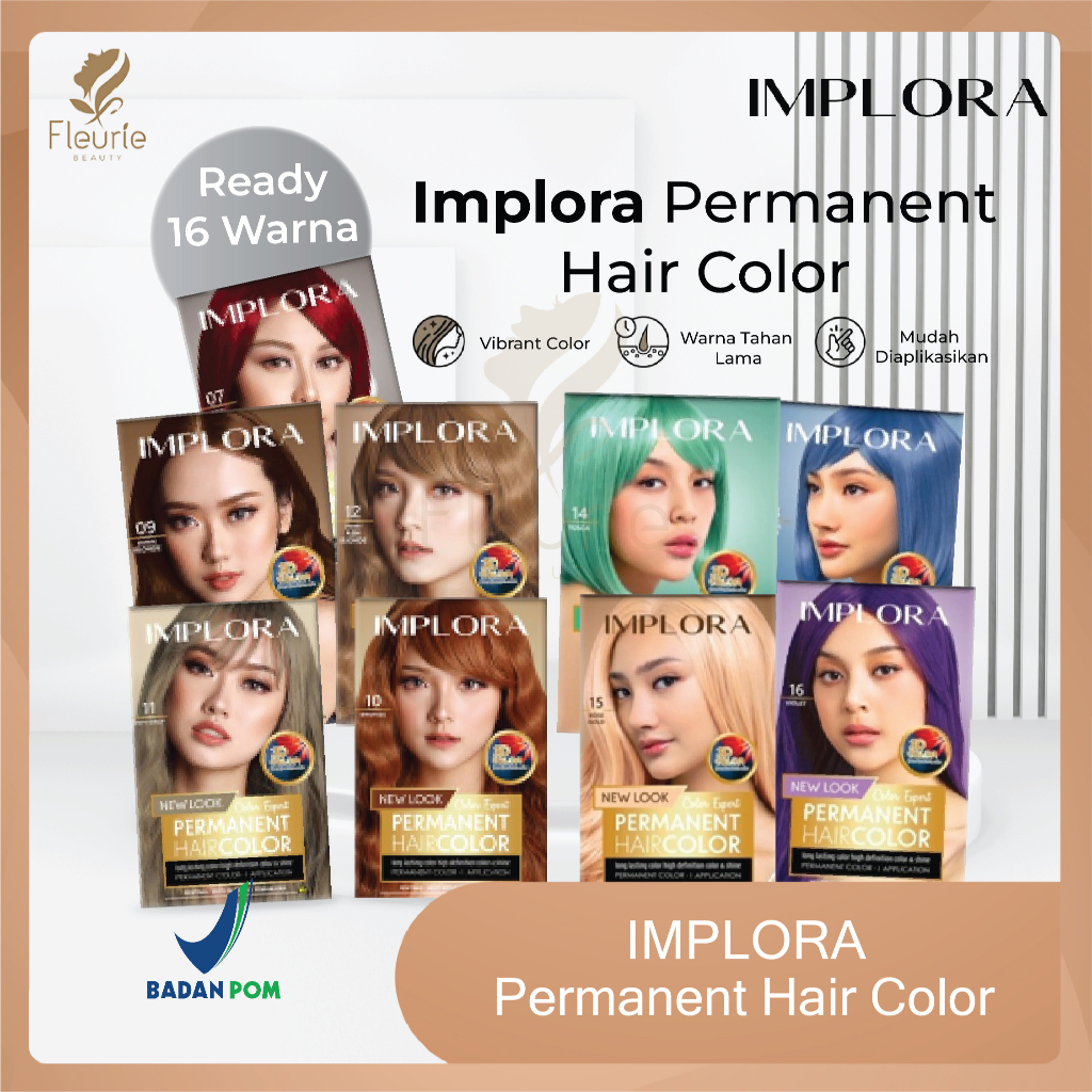 Implora Permanent Hair Color (Semir Rambut) Original BPOM