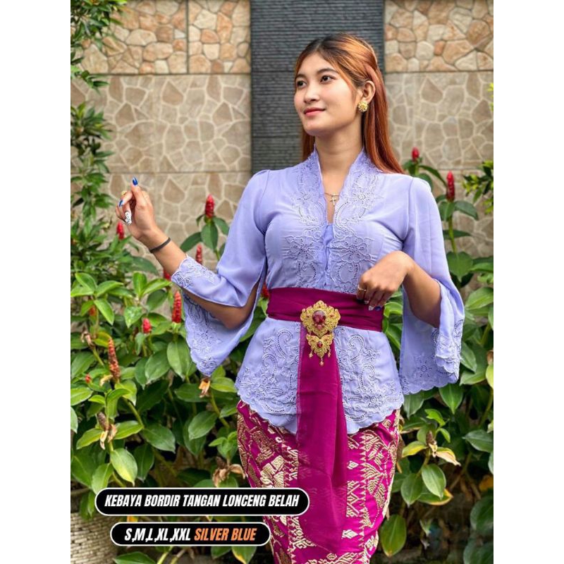 kebaya bordir ulir model lengan lonceng