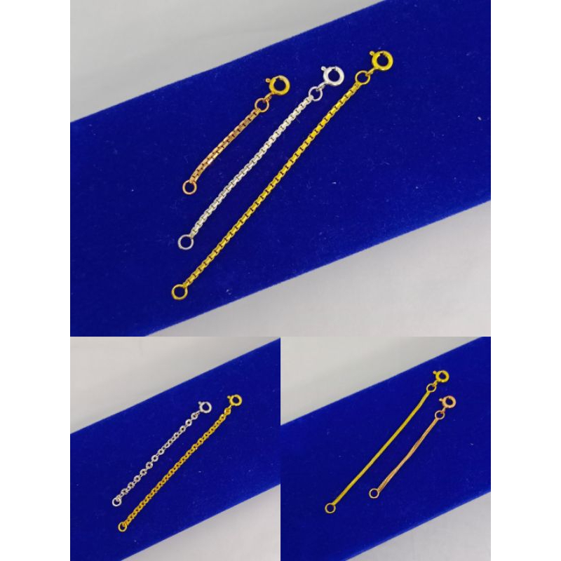 rantai extension perhiasan fashion/penyambung gelang & kalung/perak asli  925  lapis emas