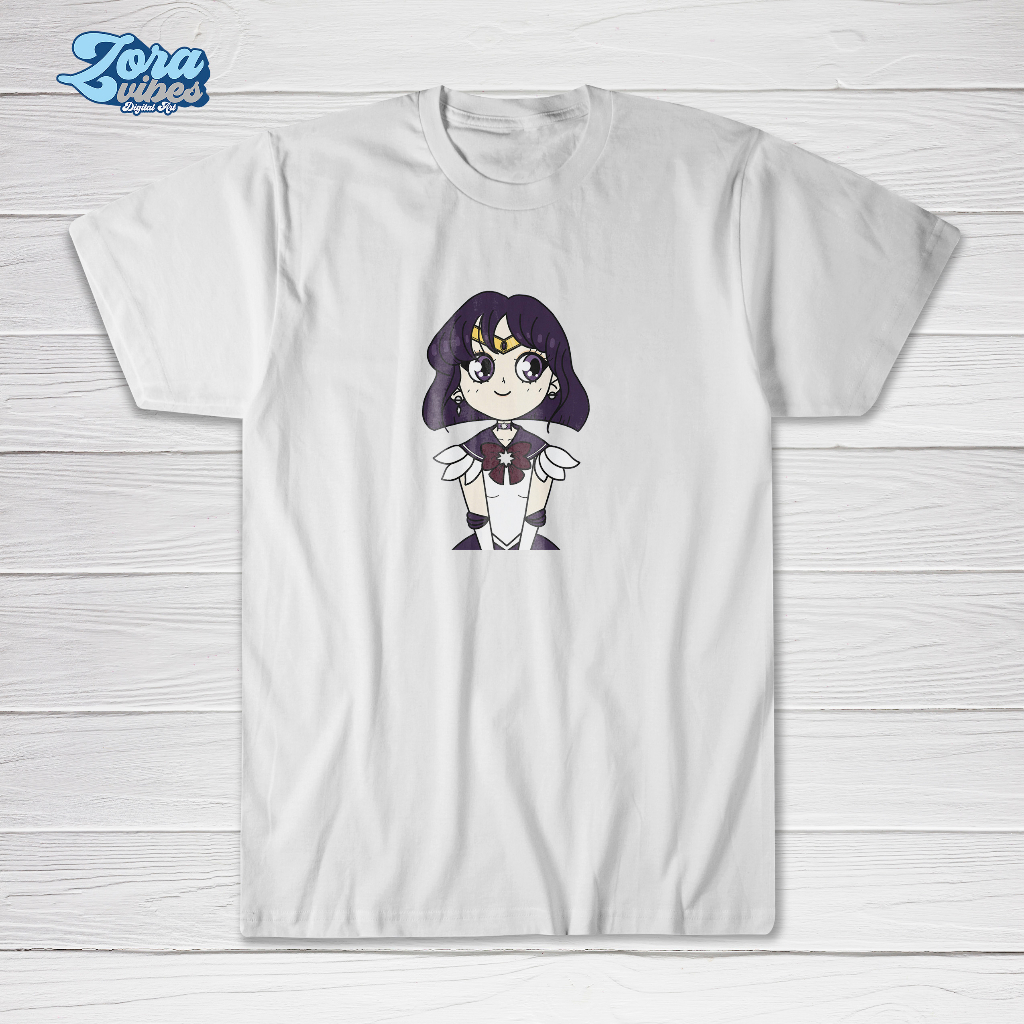 Baju Anime Sailor Moon Washed T-shirt Moon Sailor