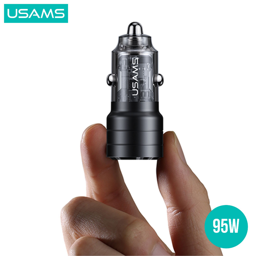 USAMS C36 Car Charger Mini 95W A+C Transparent Aluminum Alloy