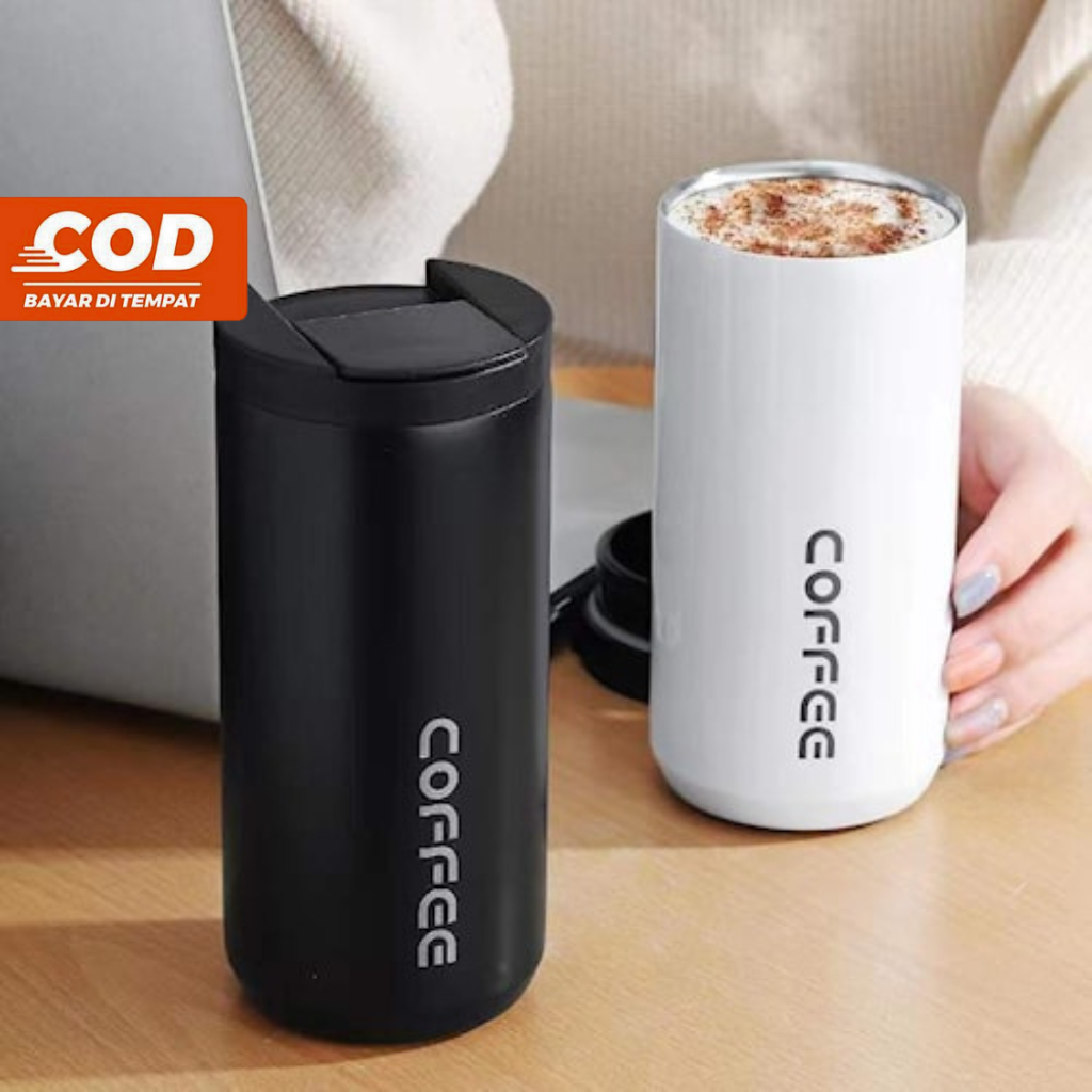 Tumbler Minum Kopi Tahan Panas 24 Jam - Termos Coffee Mug Tumbler Kopi Stainless Steel 500 ml