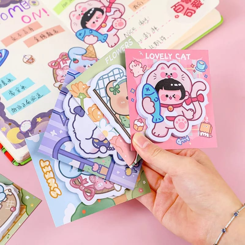 Sticky Notes Kartun Lucu Bear Cat Girl