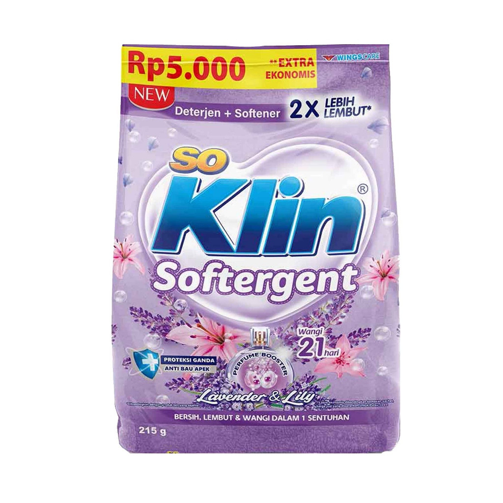 So Klin Softergent/ Deterjen Bubuk/ Lavender &amp; Lily/ 215gr