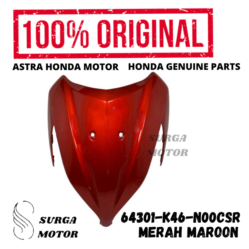 Cover Panel Tameng Depan Dasi Front Top Merah Maroon Vario 110 FI   64301-K46-N00CSR Tebeng Vario110