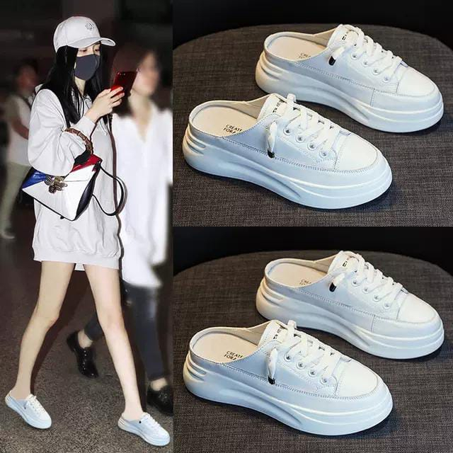 CaniKorea &quot;FREE BOX&quot; Yumi Sepatu Selop Wanita Impor Sepatu Sneakers Nyaman Sepatu Fashion Wanita 9082