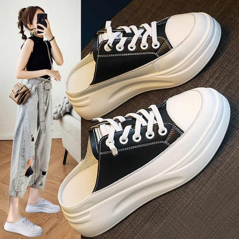 CaniKorea &quot;FREE BOX&quot; Yumi Sepatu Selop Wanita Impor Sepatu Sneakers Nyaman Sepatu Fashion Wanita 9082