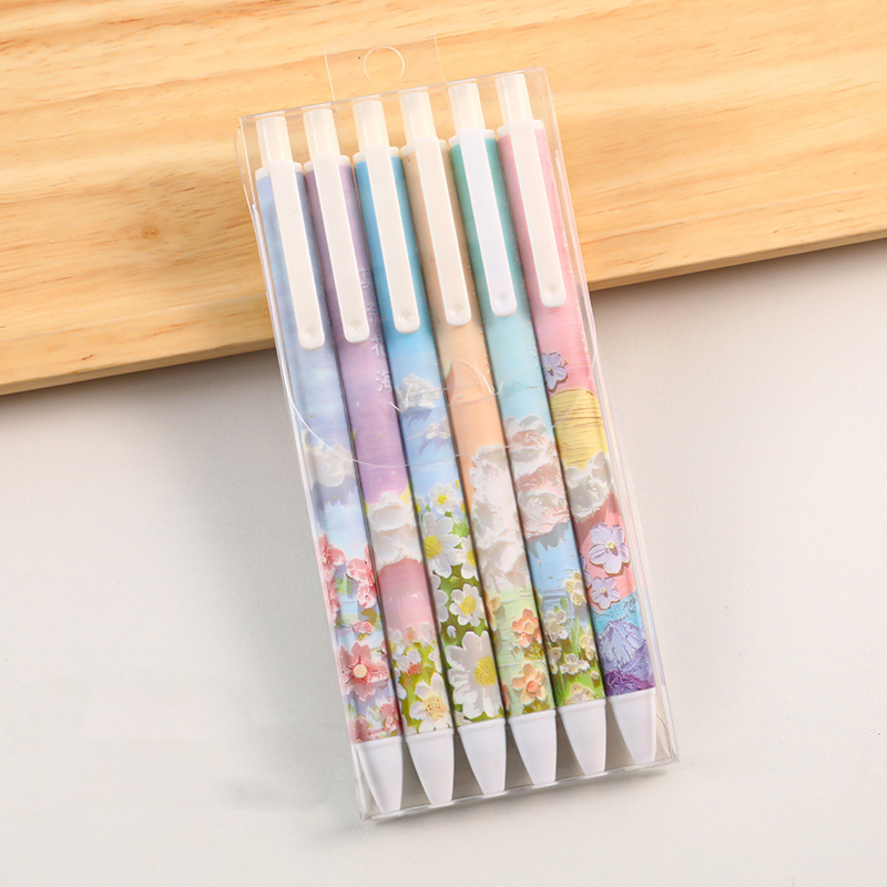 Pulpen isi 6pcs warna menawan import anti macet harga grosir