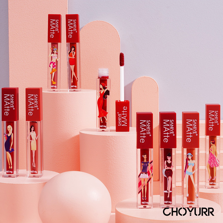 【COD】SANIYE Lip Tint Matte Liquid Lip Tint Lipstik 9 Warna Tahan Air 4g Tahan Lama Dan Anti Air Cepat Kering Bibir Kosmetik -CH