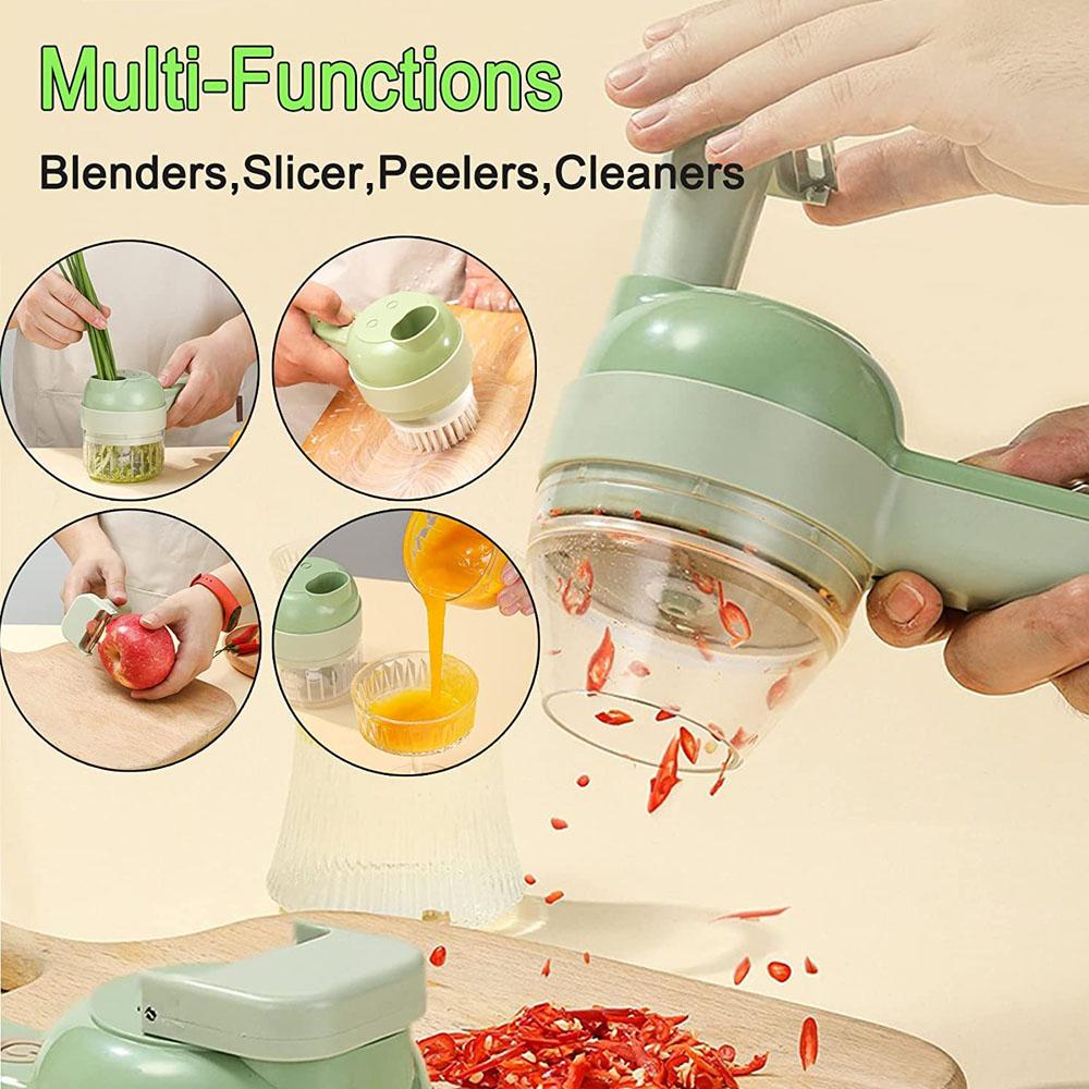 Alat Pemotong Sayuran Elektrik / Veggie Chopper Wireless - COOKING HAMMER 4 In 1 GB47 Versi 2