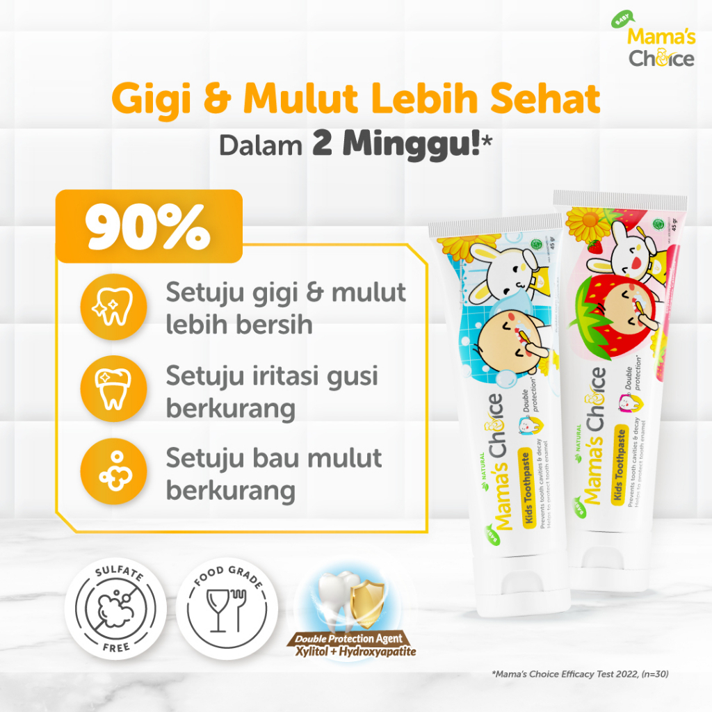 PERA722 MAMA'S CHOICE KIDS TOOTHPASTE odol PASTA GIGI MAMAS CHOICE ANAK DAN BAYI 45 GR