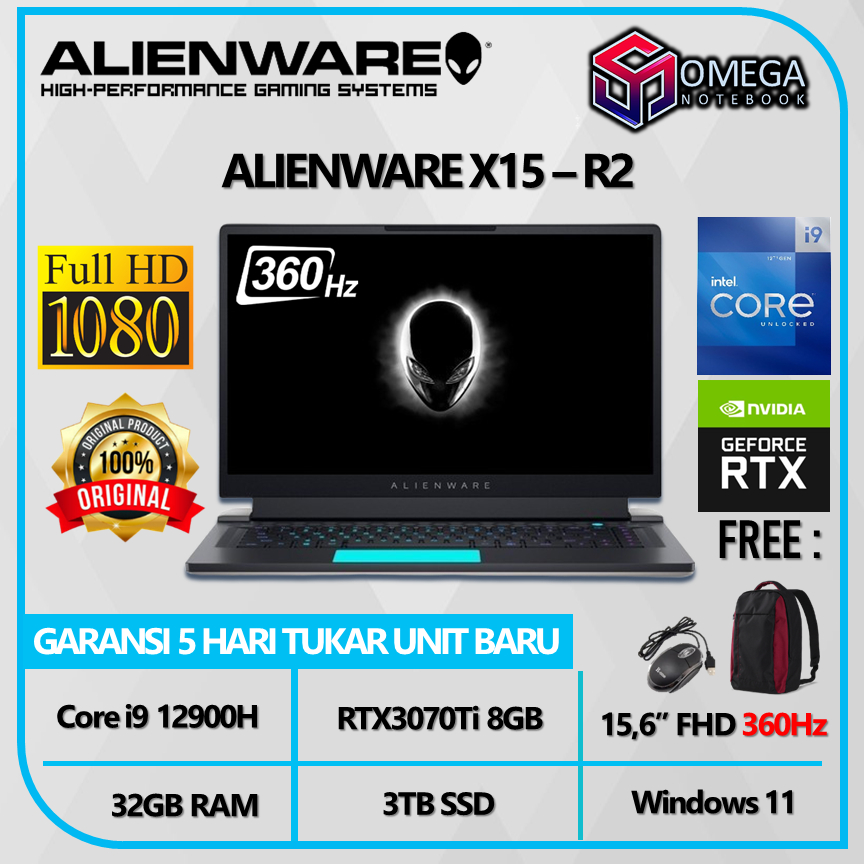 DELL Alienware X15 R2 i9 12900H 32GB 3TB SSD RTX3070Ti 8GB 15,6 FHD Windows 11