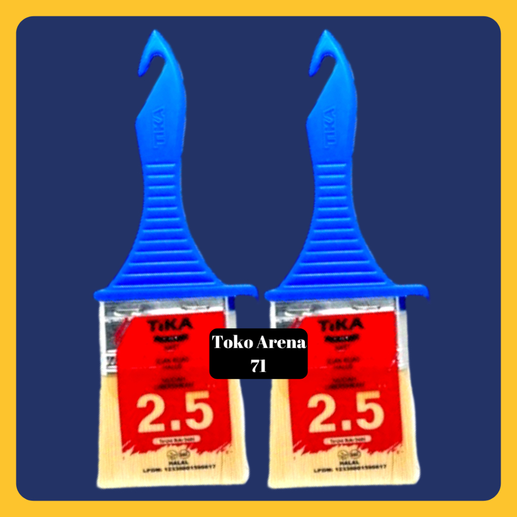 Kuas Cat tembok TIKA Gagang Fiber kuas cat Bulu sintetis 2,5” 2,5 inch 2,5 inchi