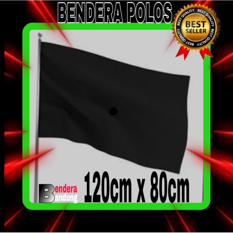 BENDERA POLOS WARNA HITAM BAHAN SABLON