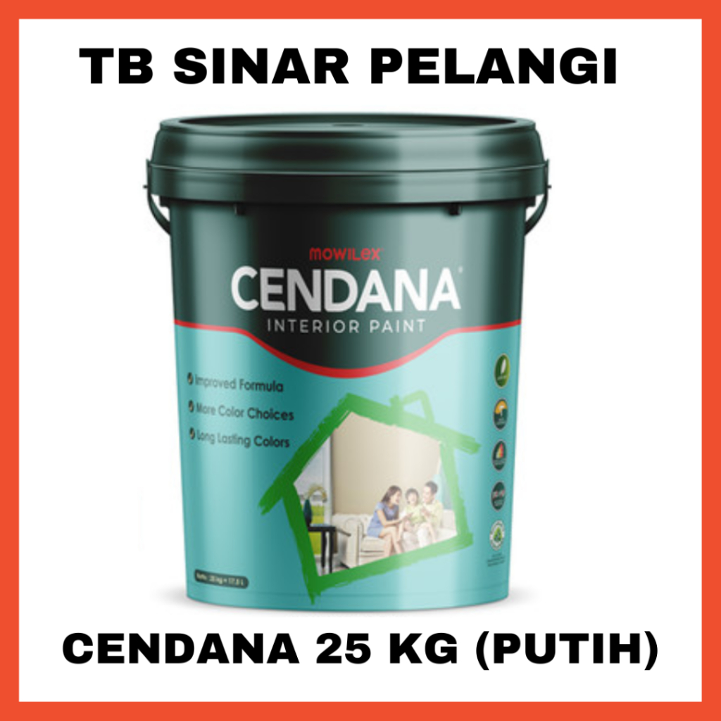 MOWILEX Cendana Interior Paint Cat Tembok Dinding 25 Kg Dalam Ruangan Warna Putih 17.5 L Pail Garut 
