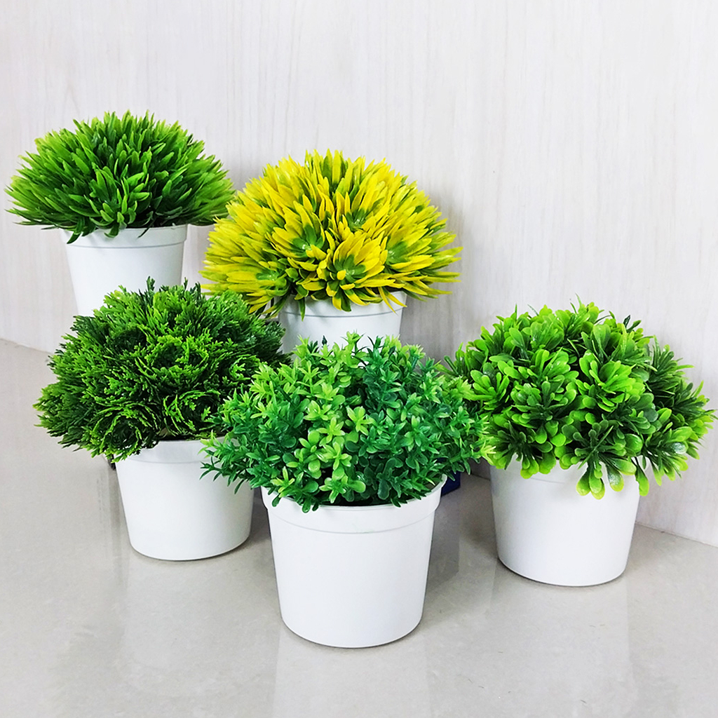 Pot Tanaman Daun Rumput Hias Plastik Artificial Plants Decoration Pot Bunga Hias Azgalery PBP137