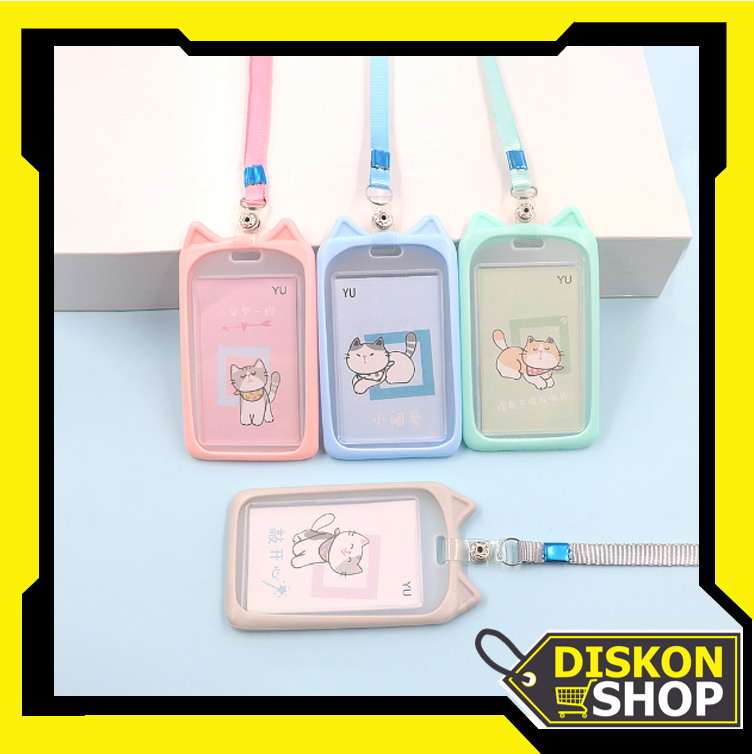 

Diskon Shop - 5770 Name Tag Lanyard Gantungan Kartu Motif Kuping / Id Card Holder Akses MRT Busway E-Money Bentuk Karakter Warna Pastel