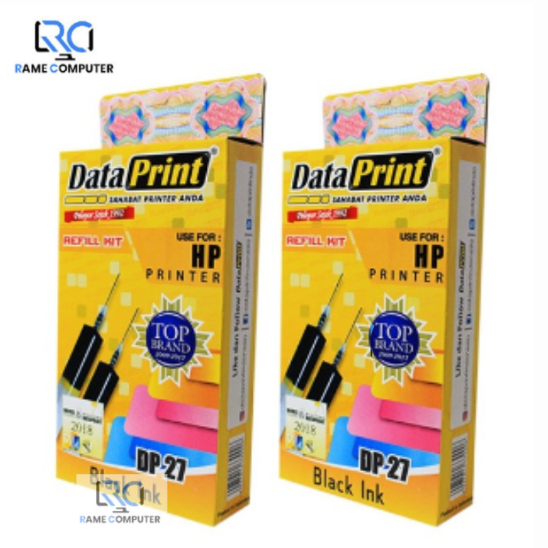 REFILL KIT Data Print HP Printer DP27 Black / Hitam DATAPRINT dp 27 HITAM LENGKAP JARUM SUNTIK