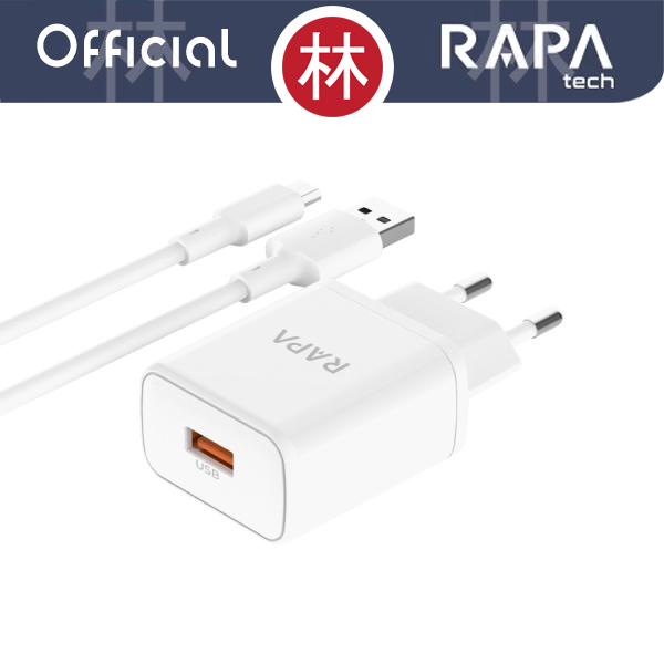 RAPAtech CH4085 - POWER LITE I 2.4A Charger 12W with A to Micro Cable