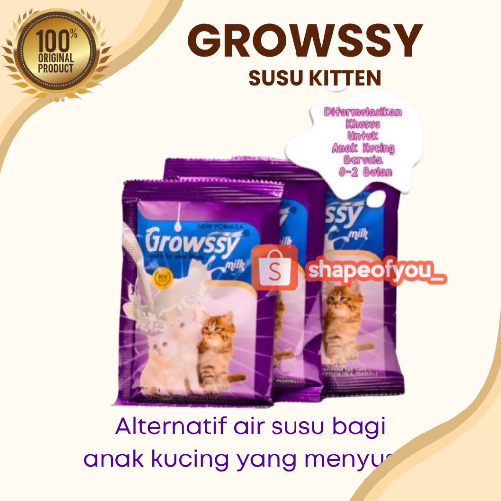 Promo Growssy Susu Kucing Growsy Kitten Milk Susu Anak Kucing Baru Lahir