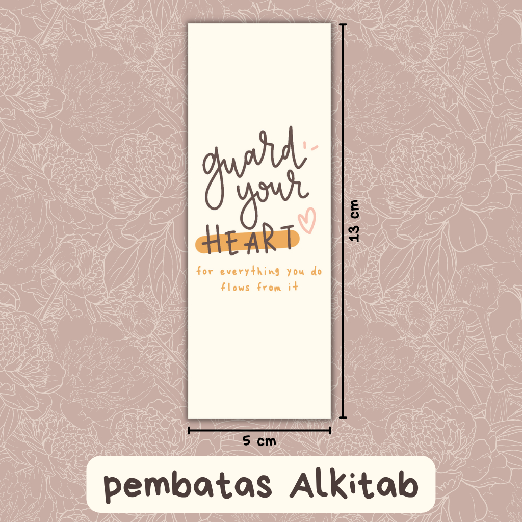 

Pembatas Alkitab - Guard Your Heart ♡ | Traditional Individual Bookmark Alkitab Buku Rohani