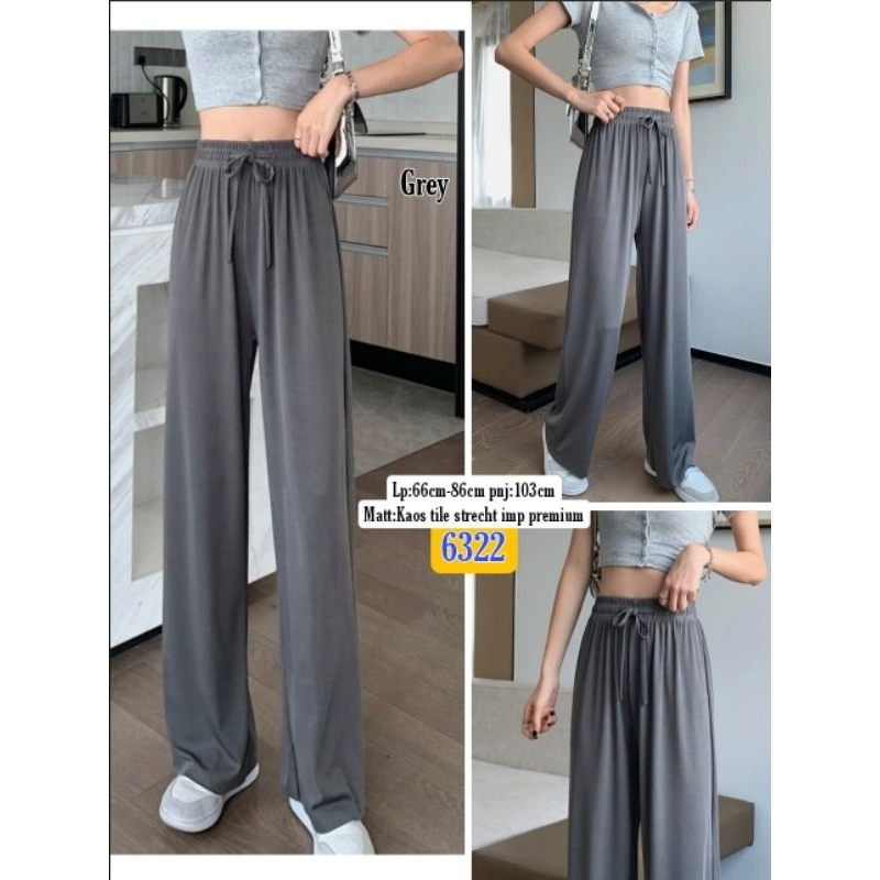 Clna pnj kulot polos peach 6322 Bahan kaos tile strecht imp premium fit to xl