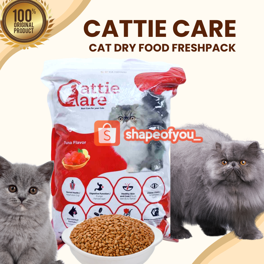 Cattie Care Makanan Kucing Kering 1kg Repack Catie Care Dry Food Cattiecare Tuna Freshpack 800gr