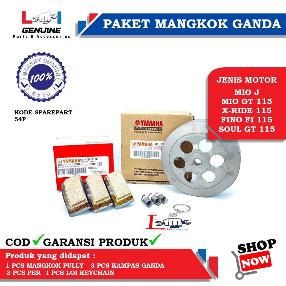 -LOI- PAKET MANGKOK PULLY GANDA SET KAMPAS GANDA MIO J, SOUL GT 115, FINO FI 115, XRIDE 115, MIO GT 115 54P