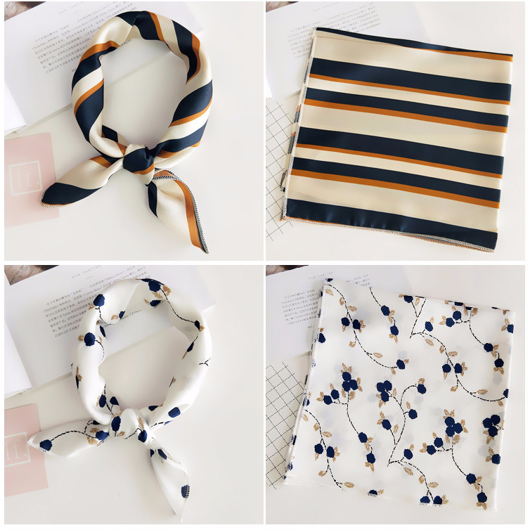 Syal Best-selling 50x50cm Small Square Scarf Women's Silk Scarf Korean Versatile Professional Small Scarf Decorative Fashion Small Scarf Import Syal Wanita Syalu Korea Premium Bandana Hairband