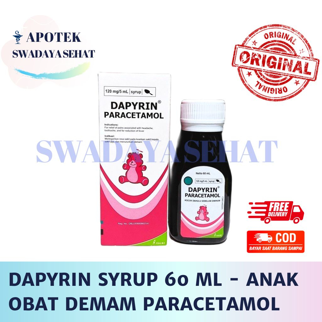 DAPYRIN SIRUP 60ML Botol - Obat Demam Syrup Anak Paracetamol Dapirin Panas