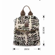 ▩☌Sera Sera Impor 2022 Baru Sederhana Ransel Wanita Kanvas Tas Kasual Kerut Graffiti Katun dan Linen Kecil Ransel Sastra Tas Travel