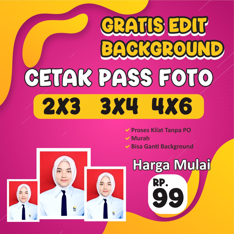 

Cetak Pas Foto 2x3 3x4 4x6 Gratis Ganti Background Free Laminasi