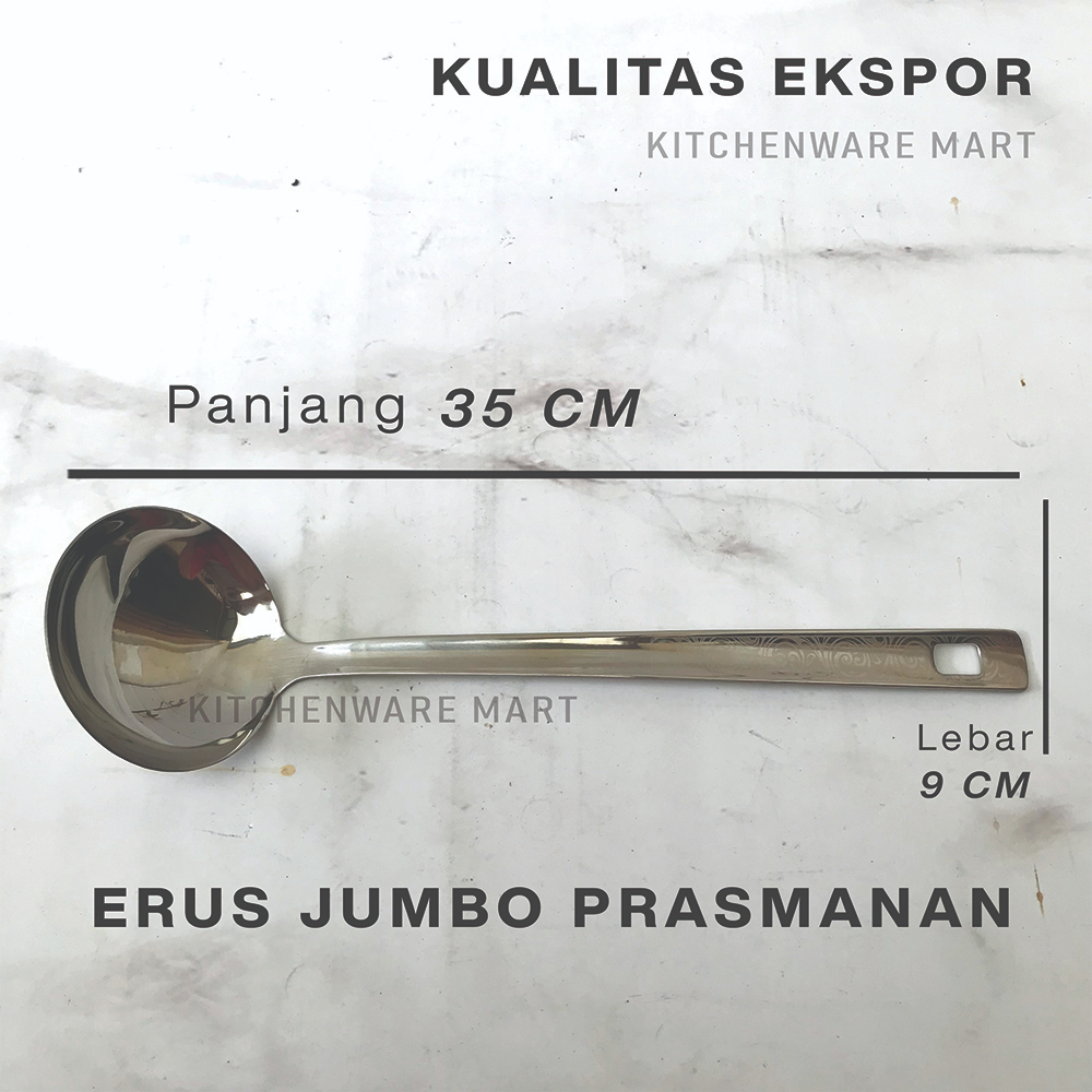 SENDOK ERUS JUMBO PRASMANAN Stainless Steel Murni 304 Ekspor Kualitas