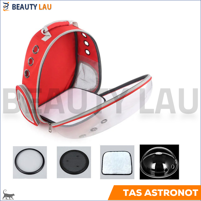 TAS RANSEL KUCING ANJING ASTRONOT TRANSPARAN PET CARRIER BACKPACK TRAVEL BAG PET CARGO