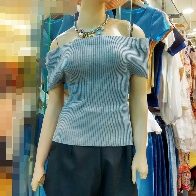 Atasan Blouse Wanita Knit Premium Baju Blus Cewek Top Sexy Bahan Rajut Import VRF1873