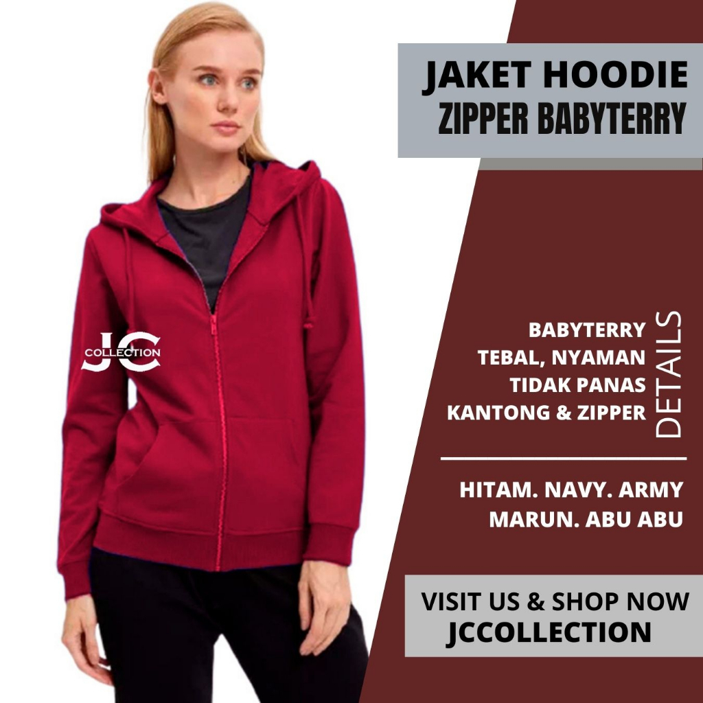 Jaket Wanita Hoodie Oversize Sweater Zipper Topi Hoodie Bella - JCCollections