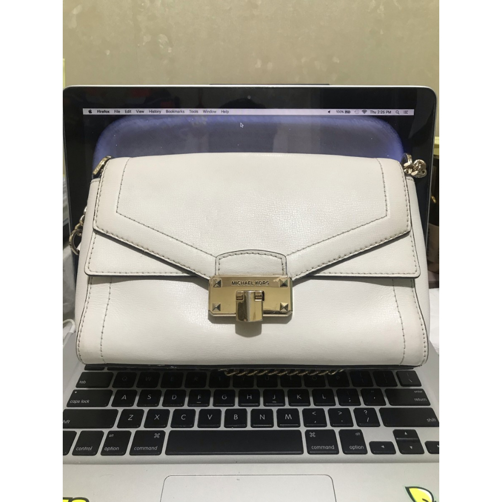 Tas Handbag Merk Michael Kors Kinsley Flap Shoulder Size Medium Authentic Tali Rantai Preloved 2nd