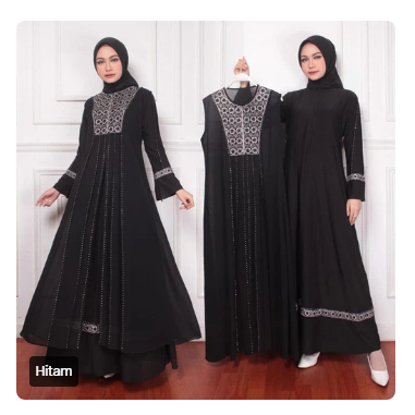 GAMIS ABAYA TURKEY TERBARU JUBAH 2 in 1 Kode#ABU SWAROVKY tempel Mix Bordir