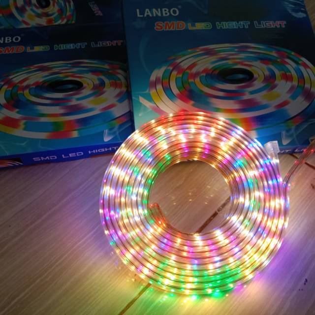 LAMPU LED STRIP SELANG WARNA WARNI OUTDOOR LED STRIP RGB LAMPU HIAS SMD 10 Meter SMD Lanbo