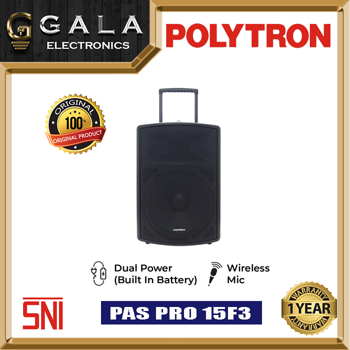 Speaker Trolley Polytron Pas Pro 15F3 Meeting Portable Active Aktif 15 Inch