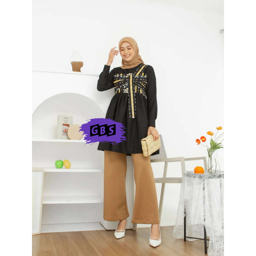 Tunik Batik Wanita Modern M L XL XXL Jumbo Batik Tunik Seragam Kerja Kantor