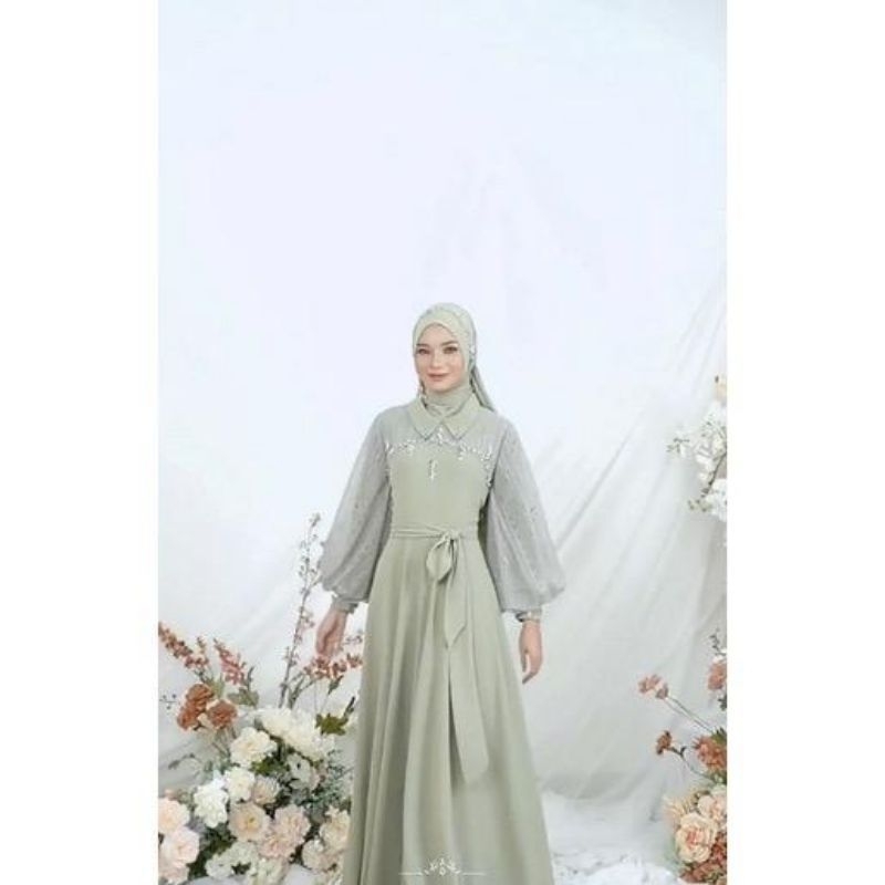 Malika dress - gaun muslimah - gaun pesta muslimah - gaun pesta - gaun pesta mewah elegan -  gaun pesta mewah import - dress kondangan - dress muslimah - dress pesta - dress kondangan wanita - dress wanita - dress hitam - gamis pesta - gamis pesta mewah