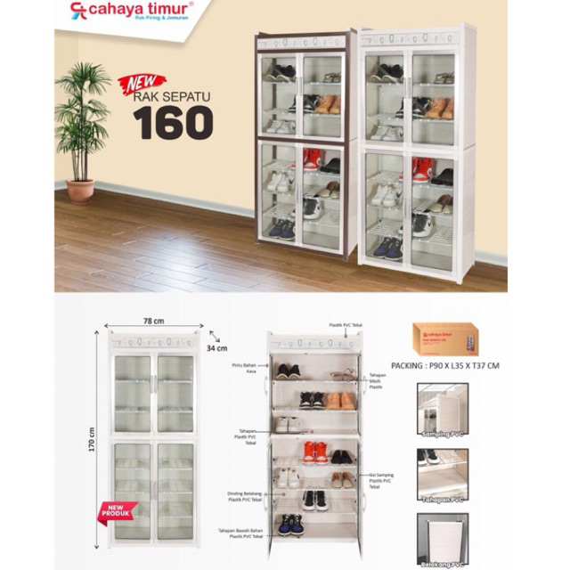 Rak Sepatu/ Tempat Sepatu/ Rak Kaca Aluminium Panel Kunci