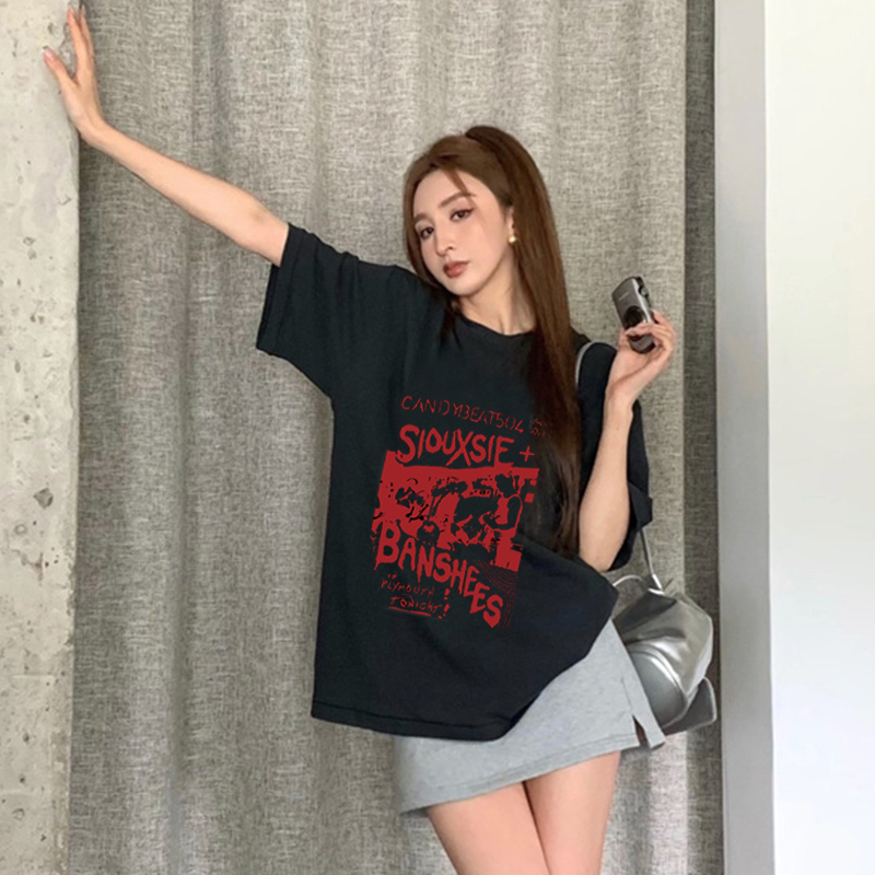 kaos korea wanita korean style lengan pendek import kekinian kaos oversize motif kaos couple ootd