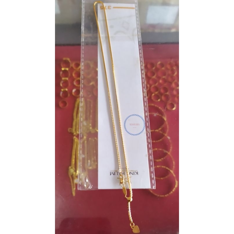 Kalung Italy kaca  variasi love emas kadar 375
