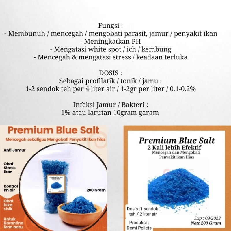 Garam Biru untuk Mencegah sekaligus mengobati penyakit ikan hias PREMIUM BLUE SALT