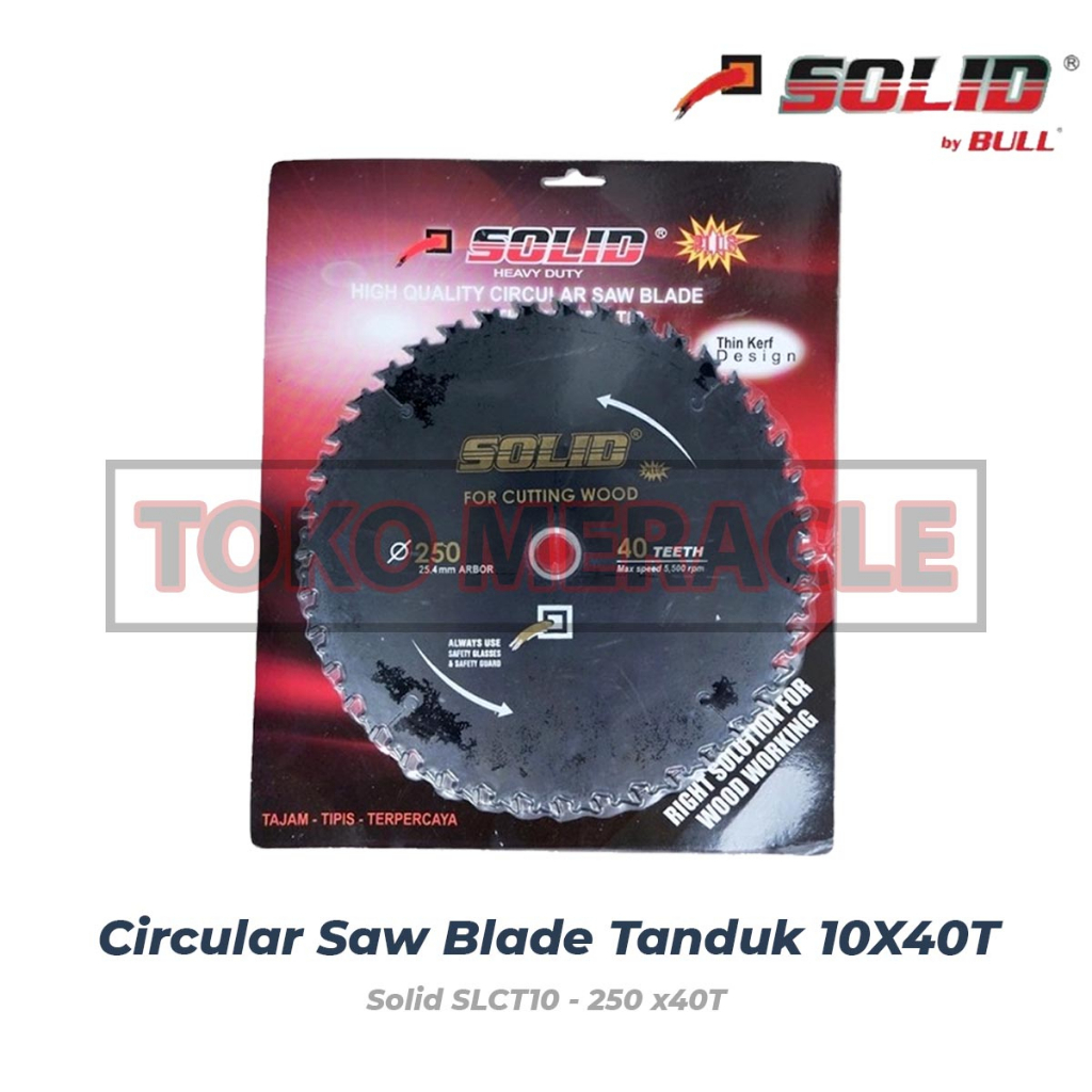 [HITAM] Solid Circular Saw Blade 10X40T Tanduk - Pisau Serkel Kayu 10" 10inch  Gigi 40T 24T 250mm