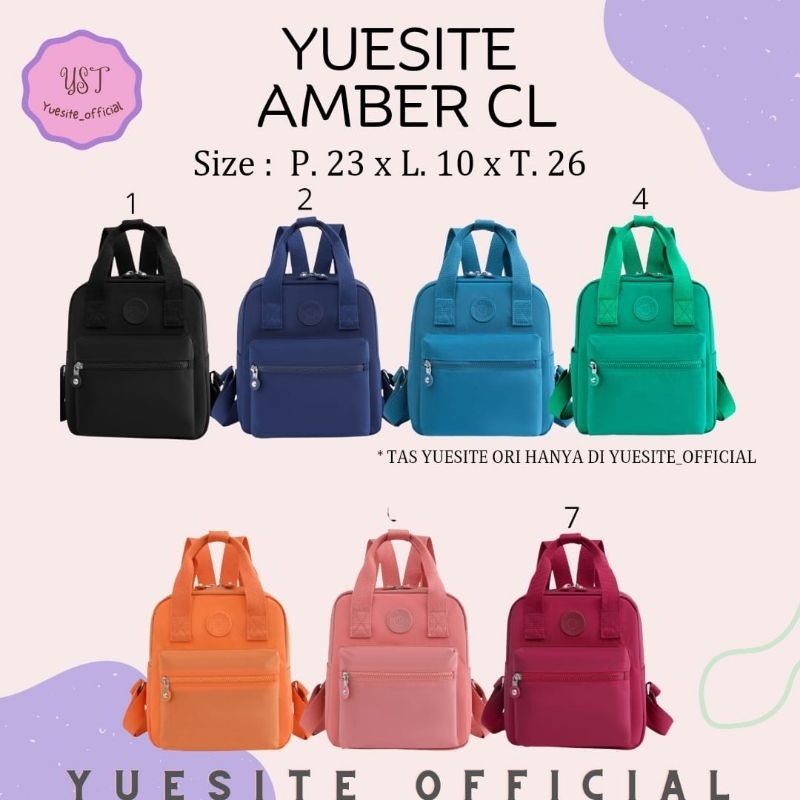 YUESITE AMBER TAS WANITA 2FUNGSI TENTENG RANSEL MEDIUM IMPORT ANTI AIR