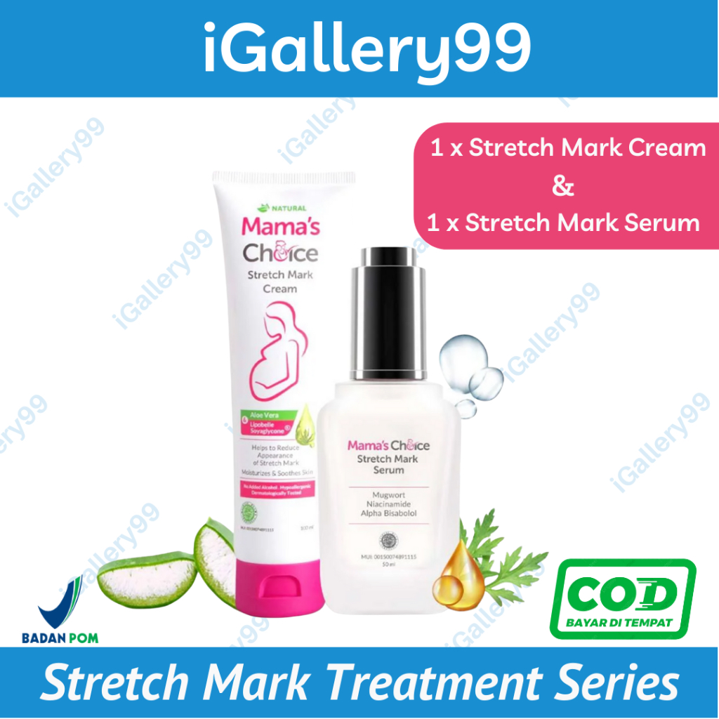 Stretch Mark Treatment Series Mama's Choice (Stretch Mark Cream + Serum)