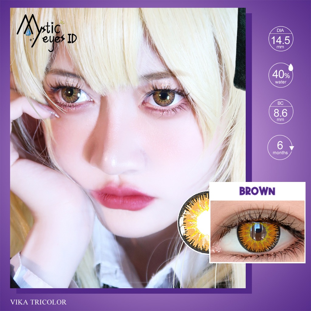 [✅COD] MYSTICEYES SOFTLENS BROWN SERI LENSA KONTAK NORMAL